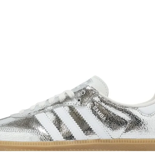 Adidas Samba OG 'Silver Metallic Cracked Leather' JR0035