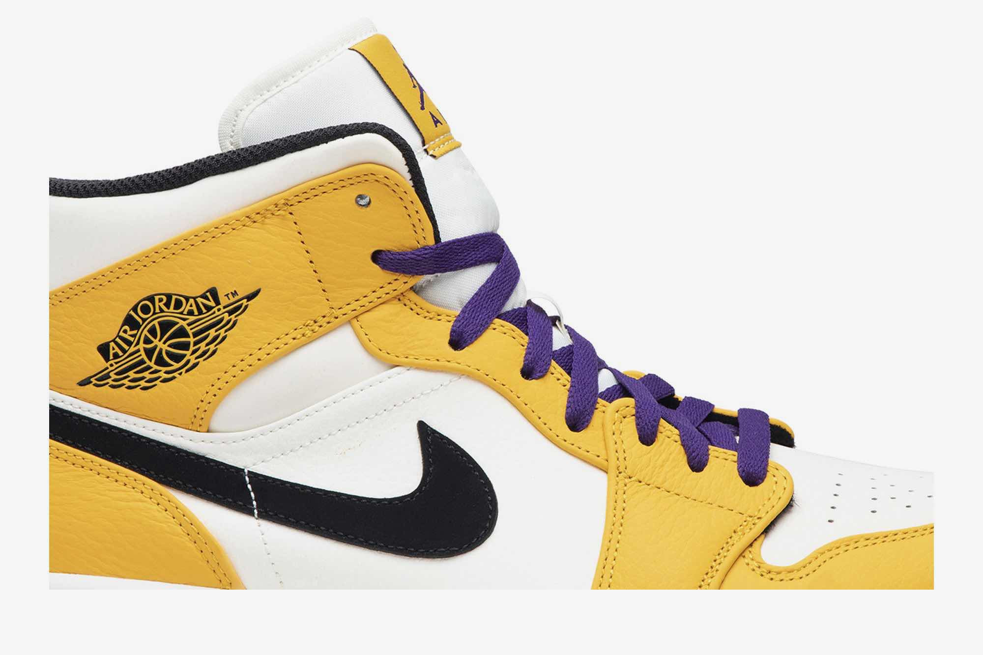 Air Jordan 1 Mid ‘Lakers Gold’ 852542-700 - Image 2