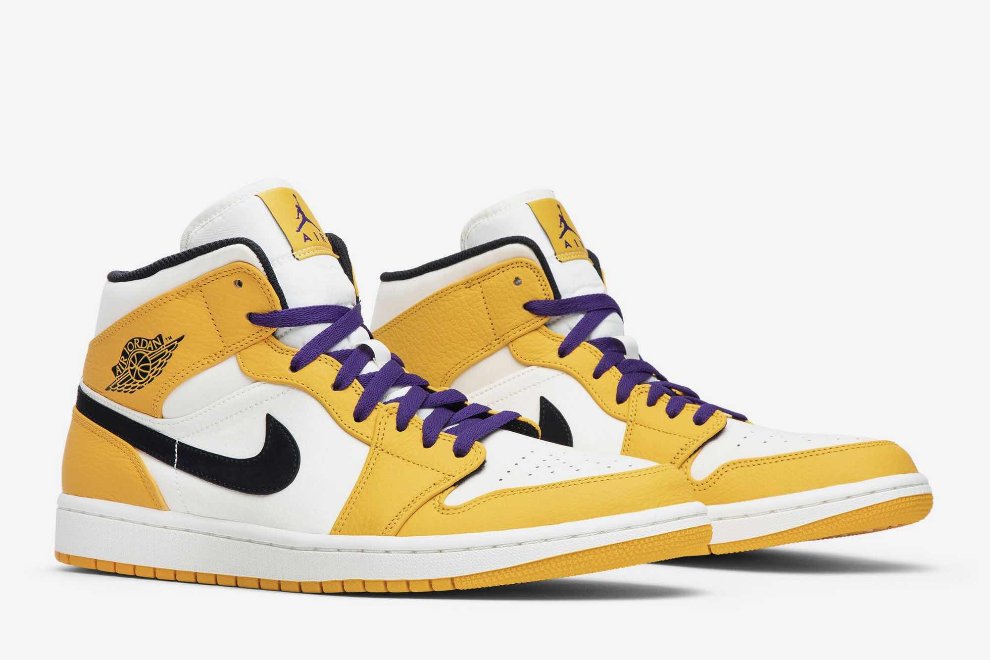 Air Jordan 1 Mid ‘Lakers Gold’ 852542-700 - Image 8