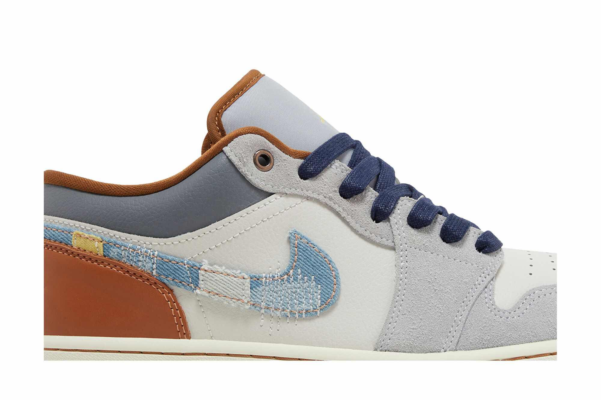 Air Jordan 1 Low SE ‘Phantom Repaired Denim Swoosh’ FZ5042-041 - Image 2