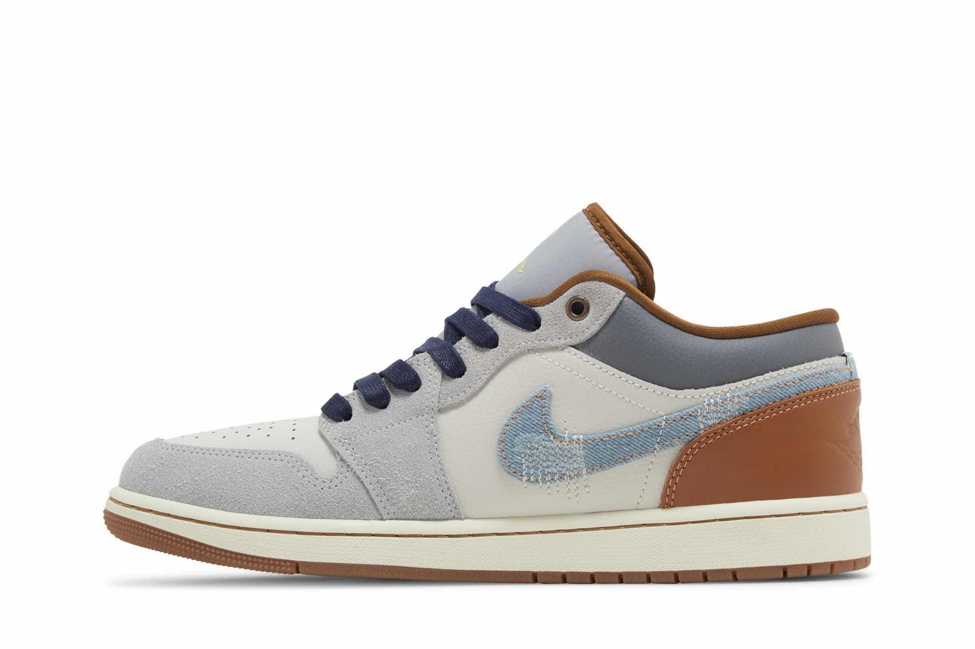 Air Jordan 1 Low SE ‘Phantom Repaired Denim Swoosh’ FZ5042-041 - Image 3
