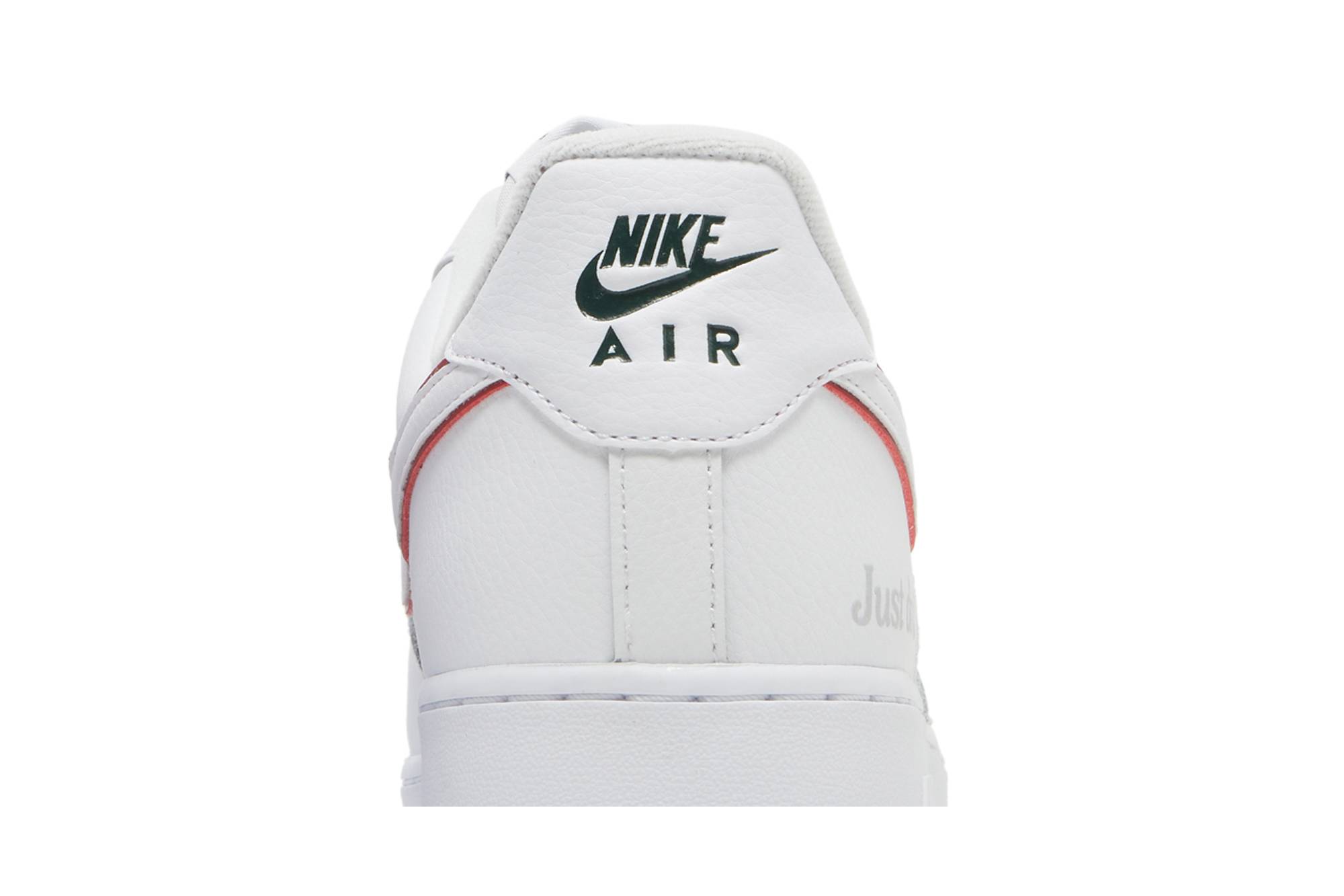 Nike Air Force 1 Low ‘Just Do It White Noble Green Metallic Silver University Red’ DQ0791-100 - Image 7