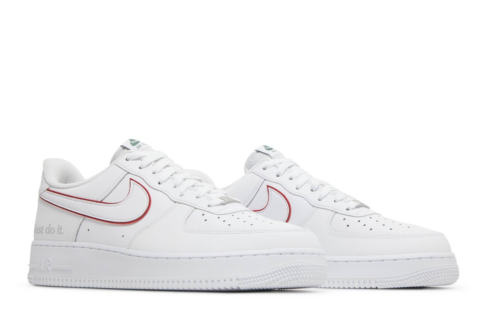 Nike Air Force 1 Low ‘Just Do It White Noble Green Metallic Silver University Red’ DQ0791-100 - Image 8