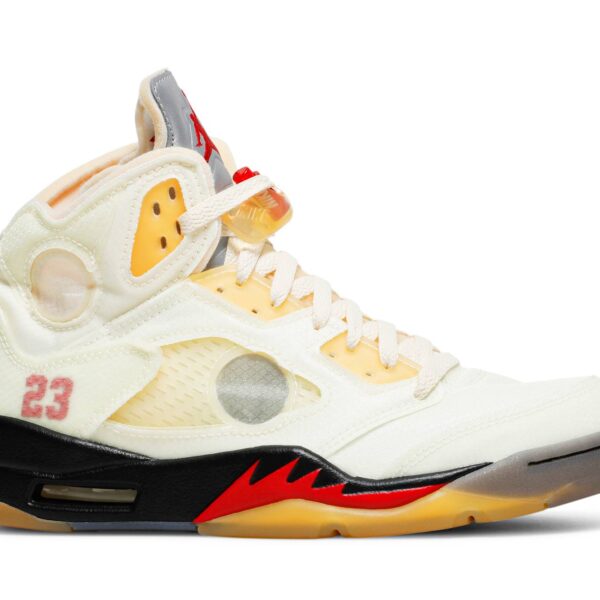 Off-White x Air Jordan 5 SP ‘Sail’ [also worn by DJ Love] DH8565-100
