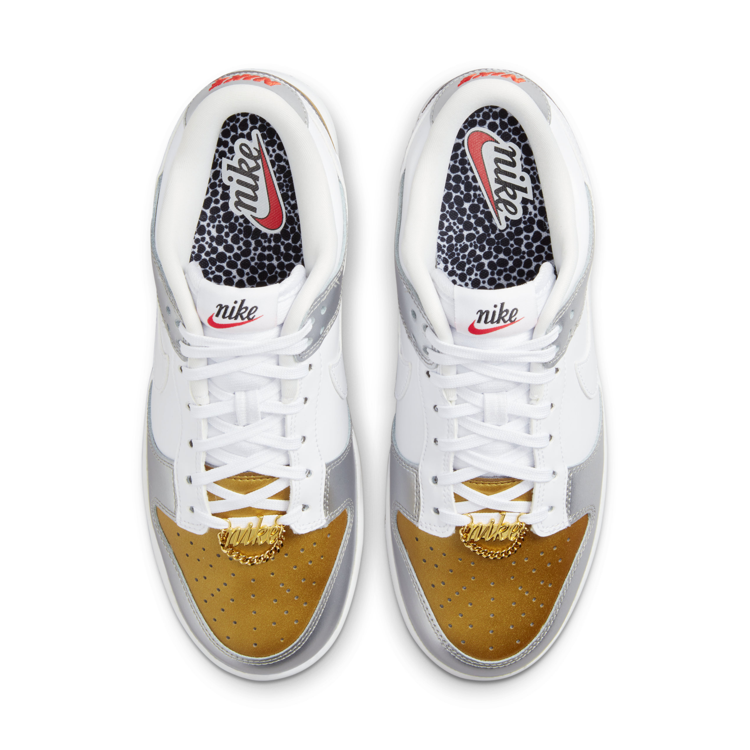Nike Dunk Low SE ‘White Metallic Gold Silver’ DH4403-700 - Image 3