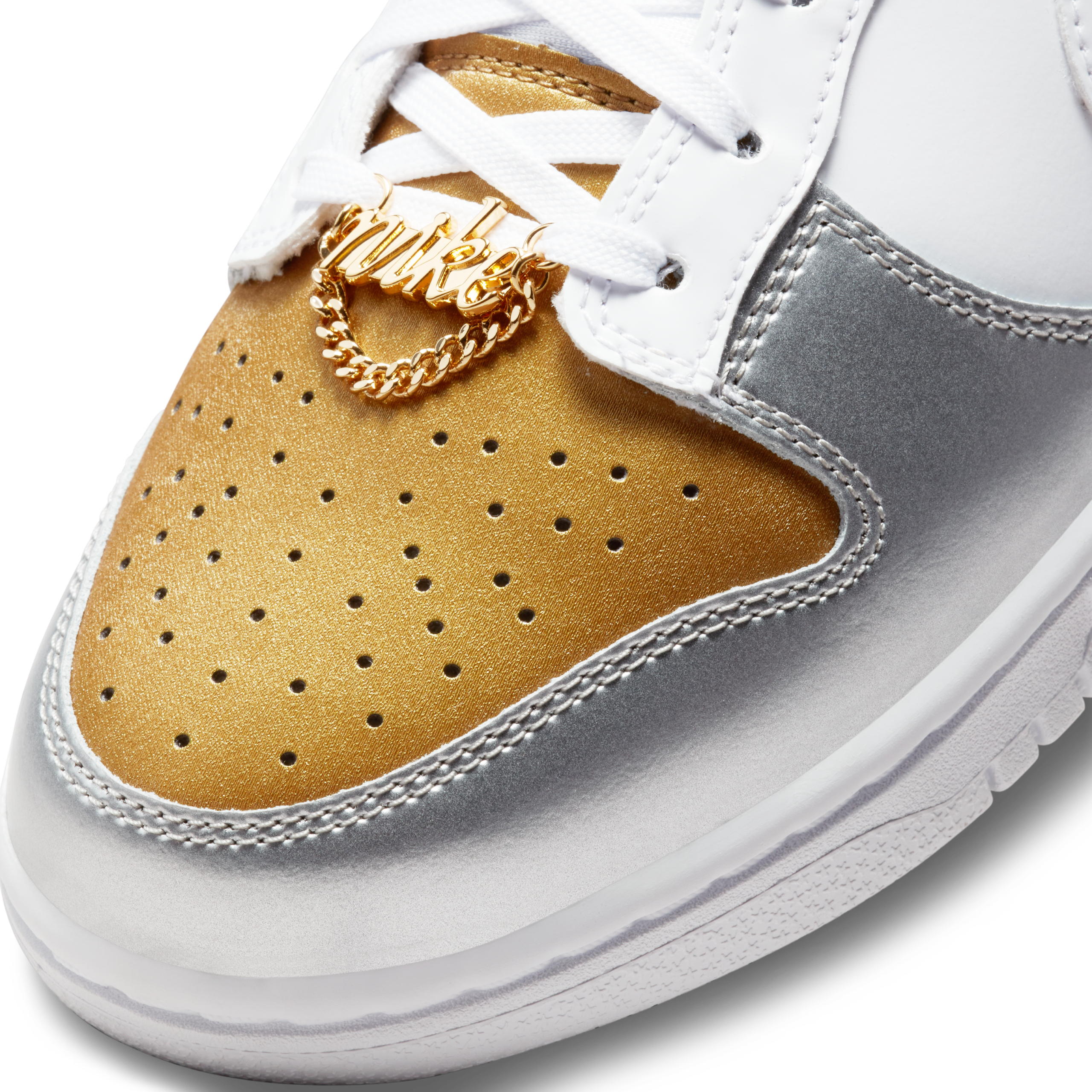 Nike Dunk Low SE ‘White Metallic Gold Silver’ DH4403-700 - Image 6