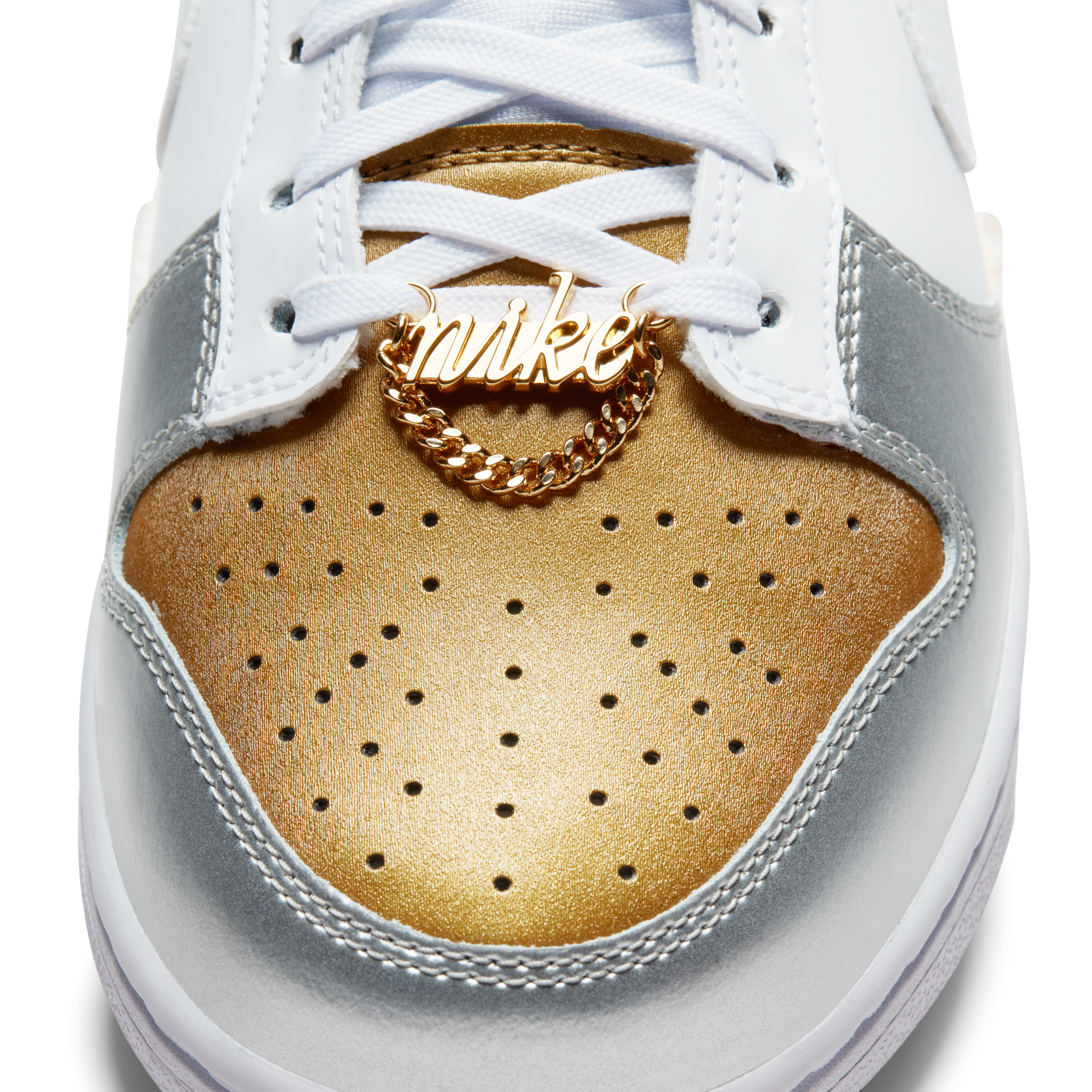 Nike Dunk Low SE ‘White Metallic Gold Silver’ DH4403-700 - Image 8